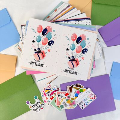 İyi bir fiyat. Renkli 5x7 Çeşitli Yaratıcı Tebrik Kartı 15 Zarflı Paket çevrimiçi
